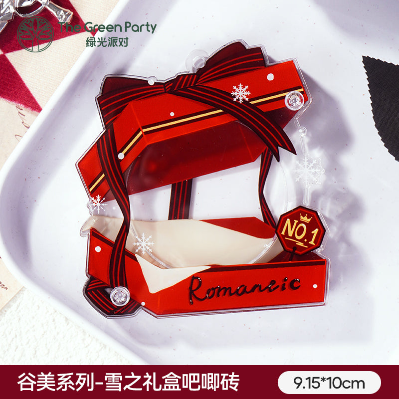 Snow gift box series Badge holder Decorative ornament