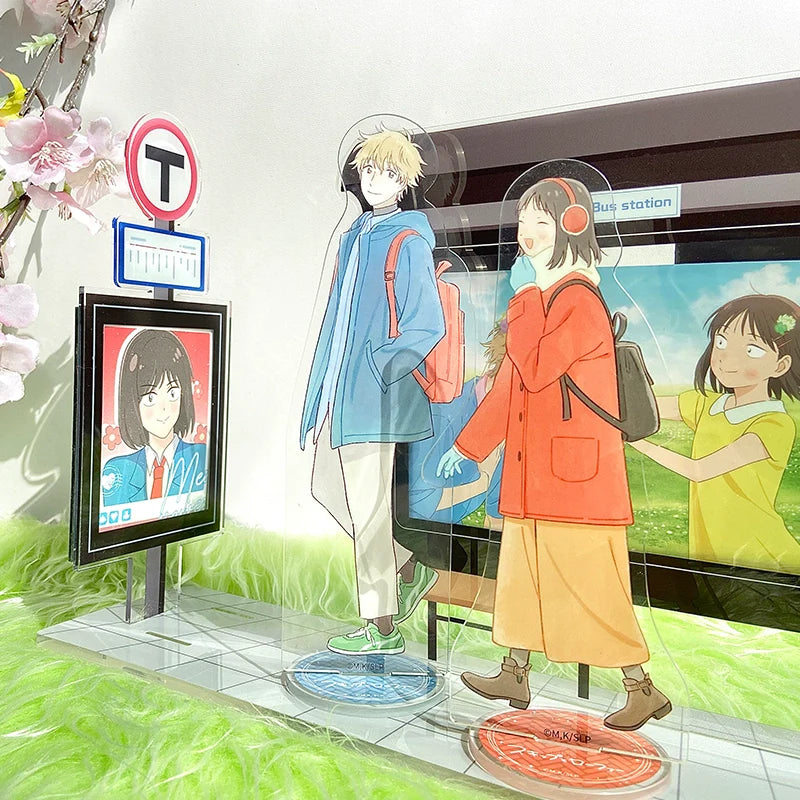 Bus Stop 5 inches & 6 inches postcard ornaments Station acrylic stand
