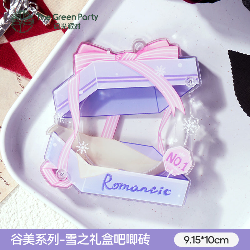 Snow gift box series Badge holder Decorative ornament