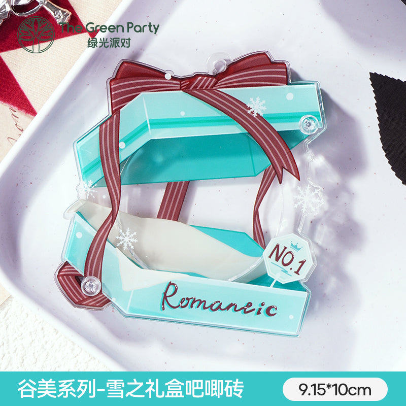 Snow gift box series Badge holder Decorative ornament