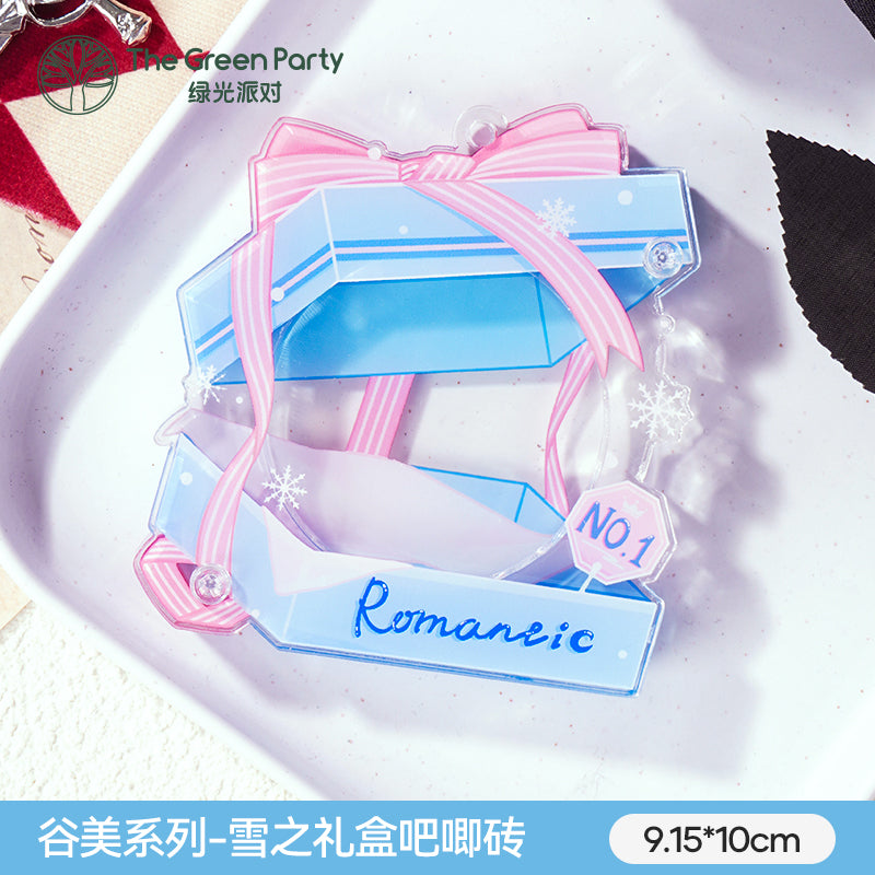 Snow gift box series Badge holder Decorative ornament
