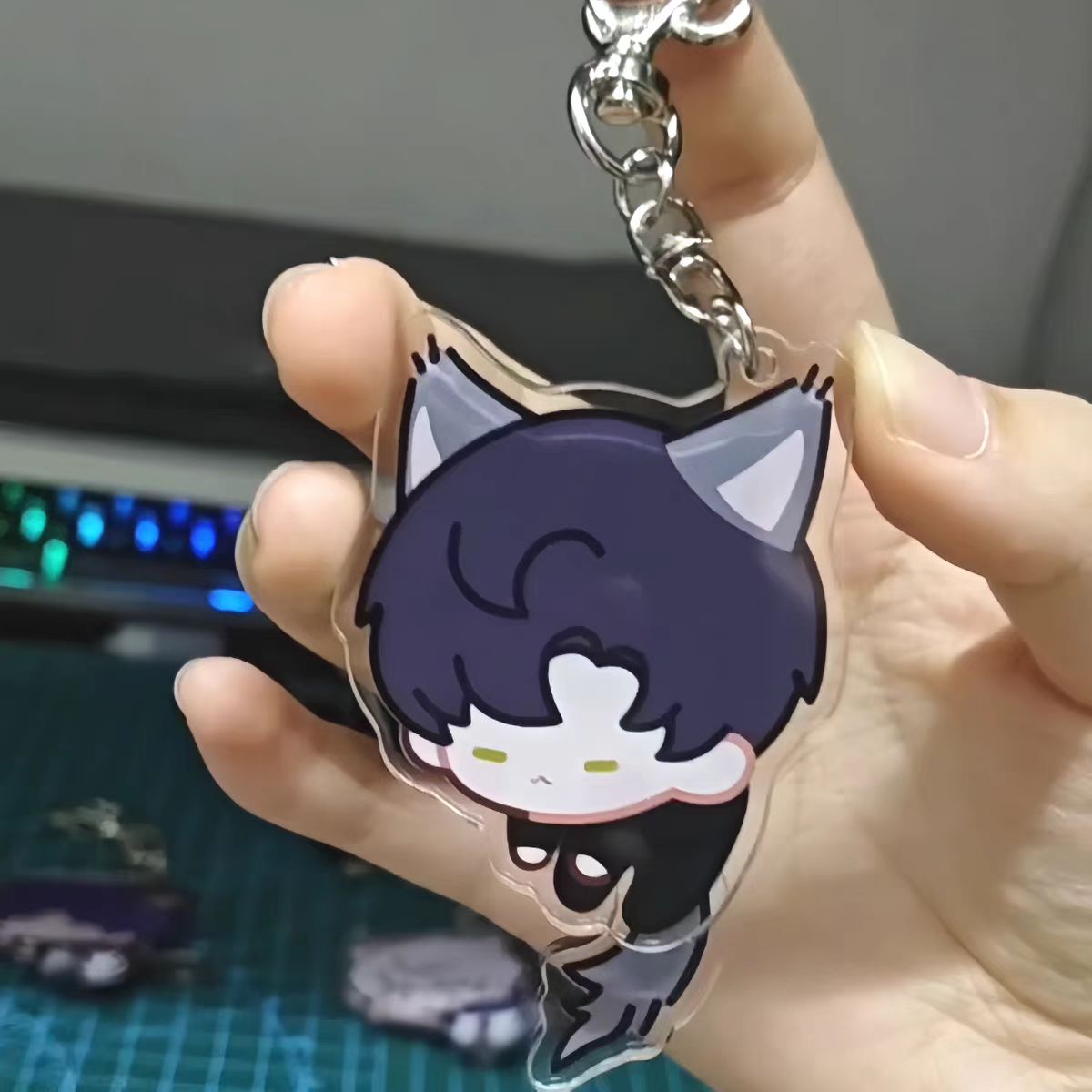 Tail wagging Cute Kitty Keychain