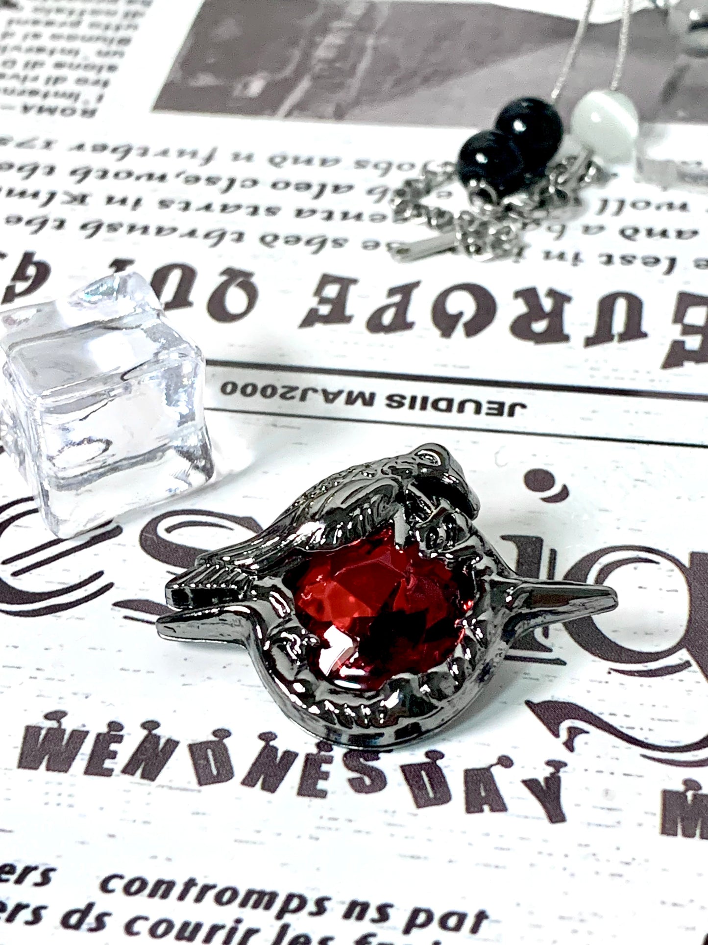 Sylus Crow Brooch & Necklace