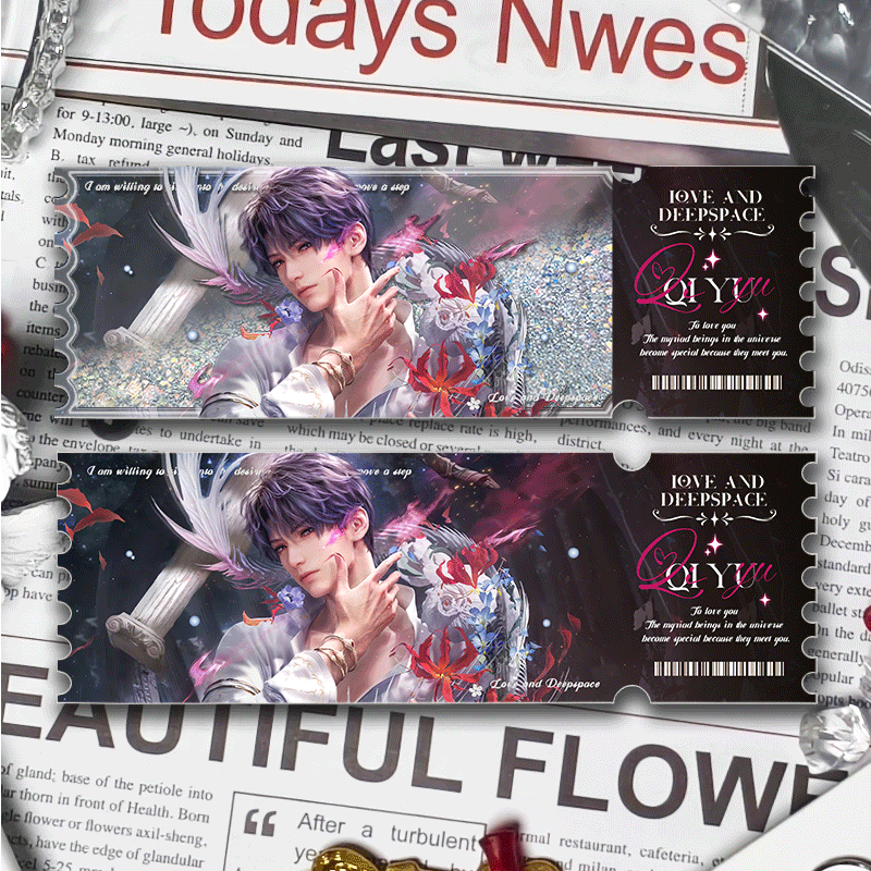 Love and deepspace Anniversary Rewards Drift sand Theater ticket fanmade gift 18cm*6cm